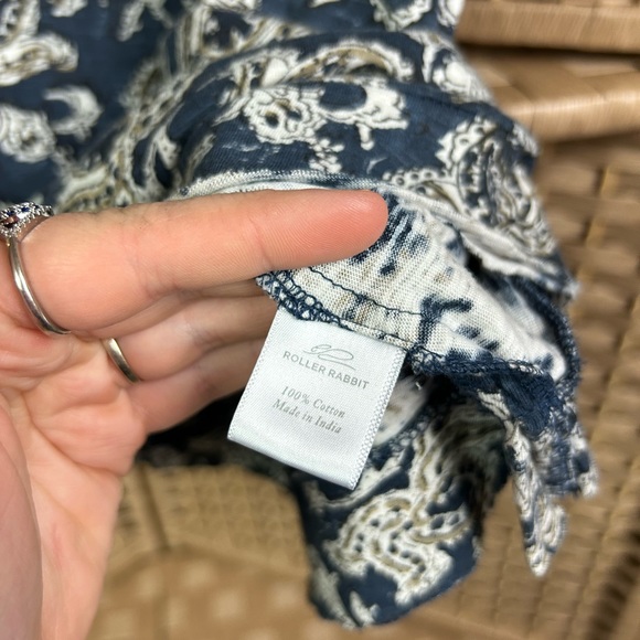 Roller Rabbit Printed Cropped Boxy Cotton T-Shirt Top- Size Small - Picture 8 of 10